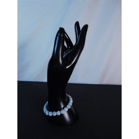 Howlite Gemstone Bead Bracelet Calming Healing Focus Stretch Unisex Jewelry Gift - Picture 7 of 12